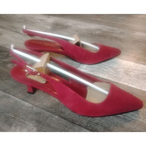 Marc Fisher LTD Women's Size 10M Dark Red Suede Kory Kitten Heels - NWT - Picture 1 of 7